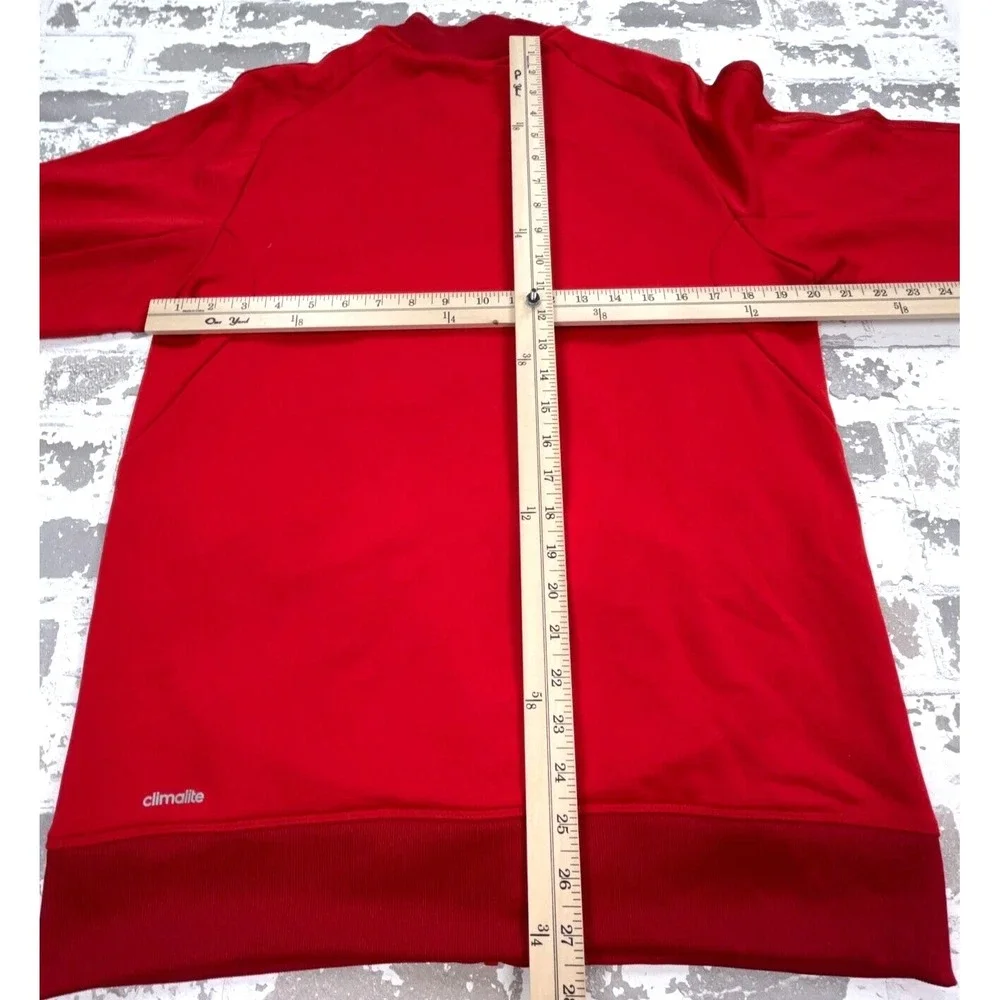 Adidas Jacket Men Medium Red Yellow Track Suit Sweatshirt Warm Up Soccer Adult *